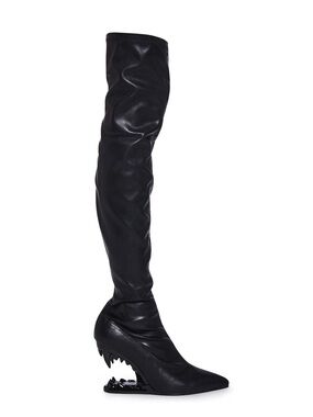 Lemon drop thigh high boot